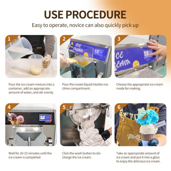 Commercial Professional Hard Ice Cream Machine Stainless Steel 48L Gelato Hard Ice Cream Machine - Image 10