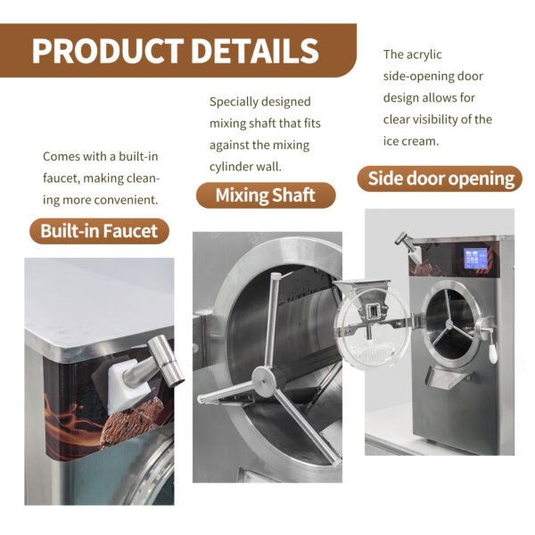 Commercial Professional Hard Ice Cream Machine Stainless Steel 48L Gelato Hard Ice Cream Machine - Image 11
